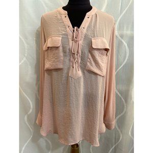 A.N.A Light Pink, Sheer, Long Sleeve Top, Size. XL